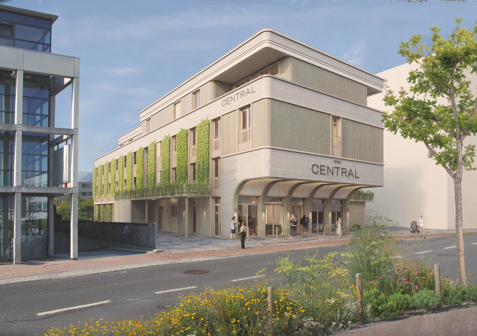 Eingang des Hotel Central (Visualisierung)