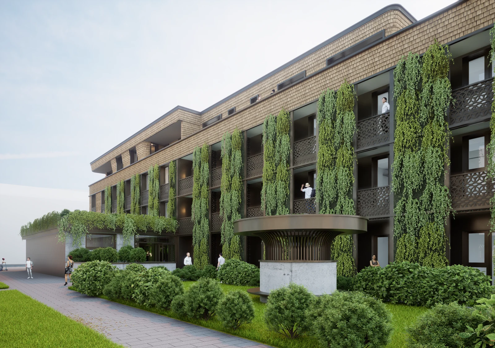 Hofseite des Hotel Central (Visualisierung)